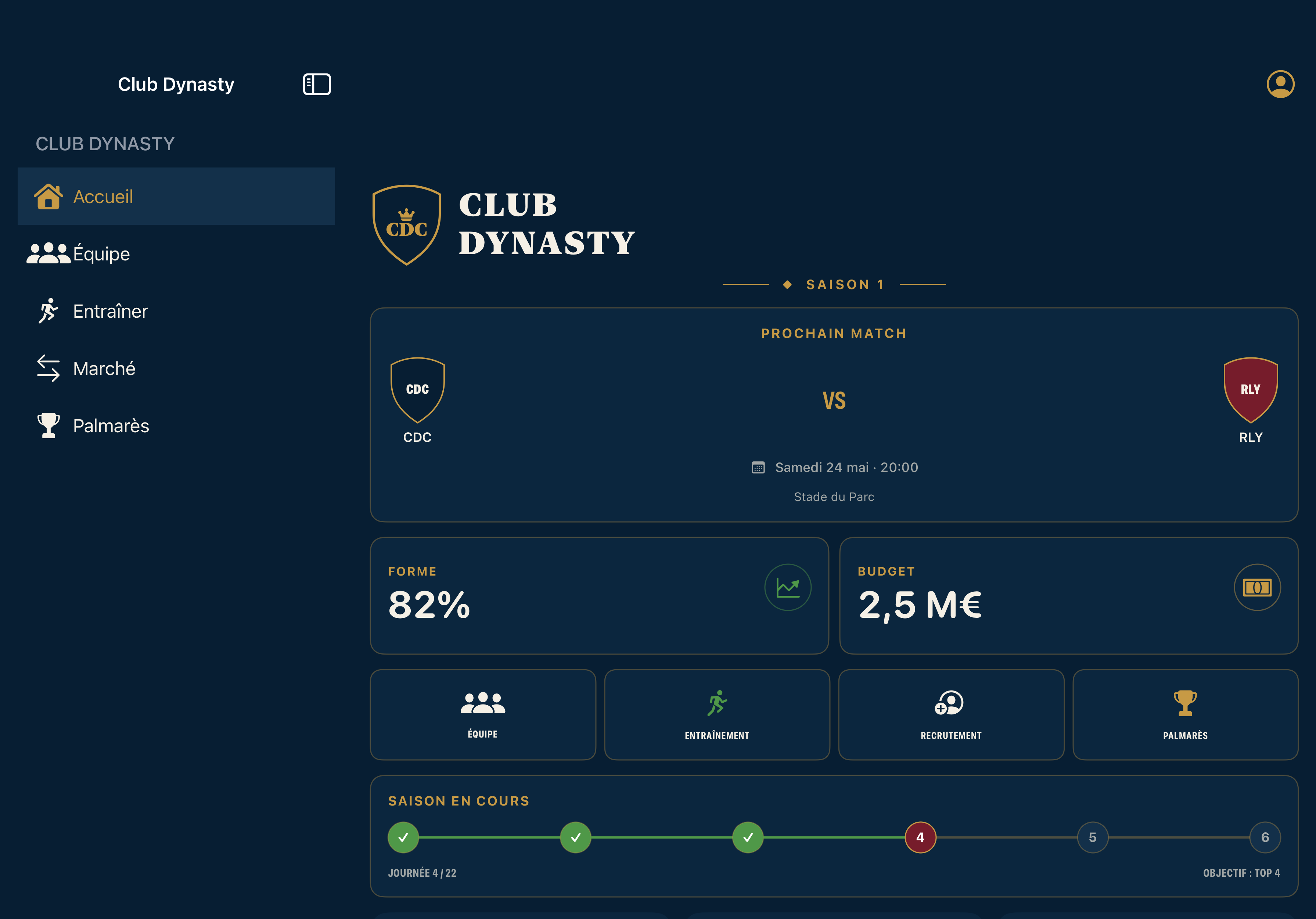 Équipe dans Club Dynasty