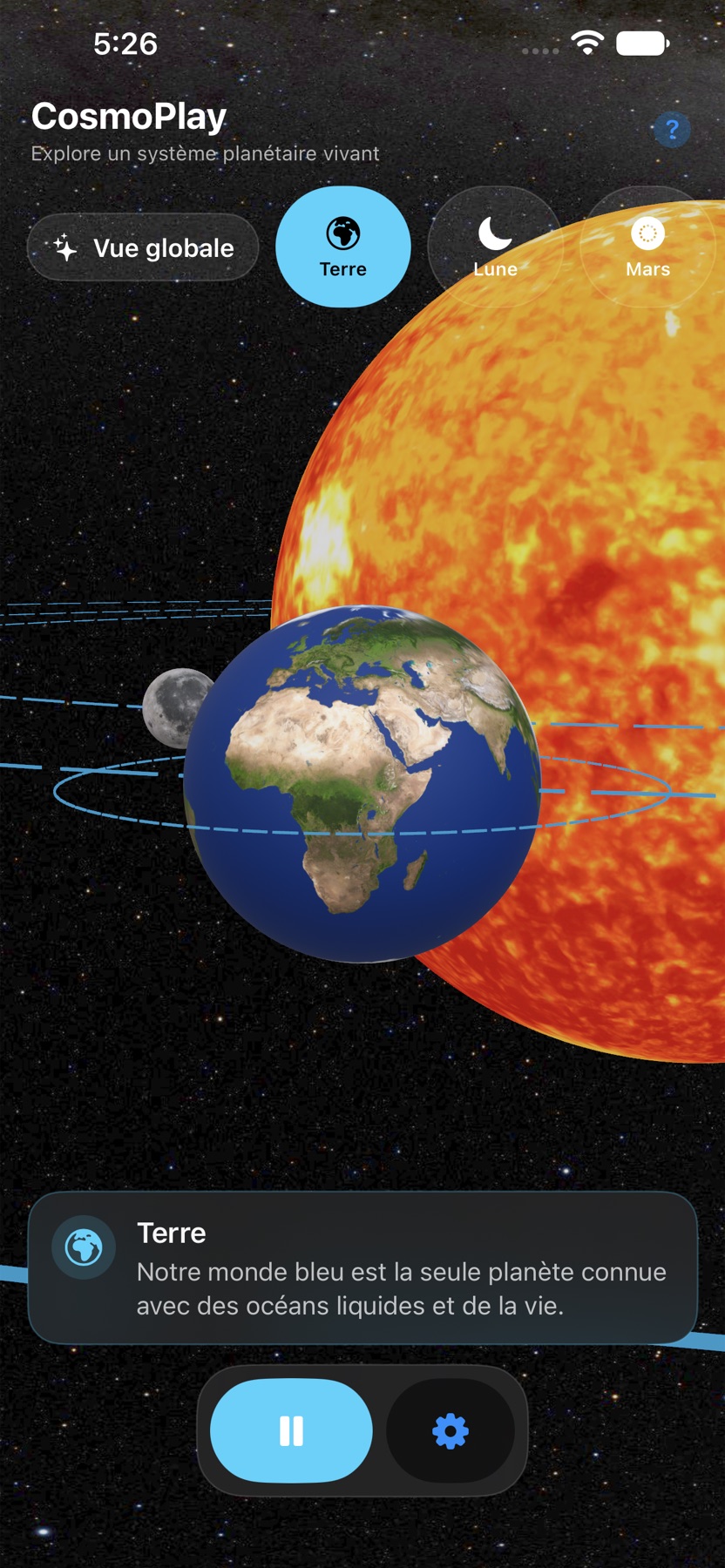 Exploration de la Terre dans CosmoPlay