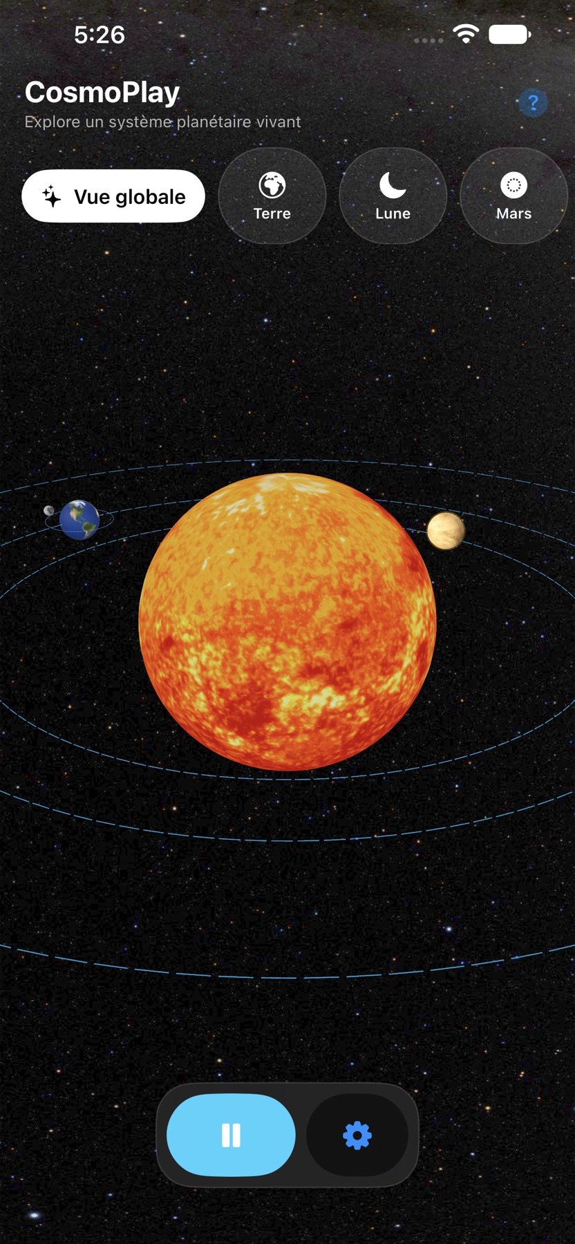 Vue globale de CosmoPlay